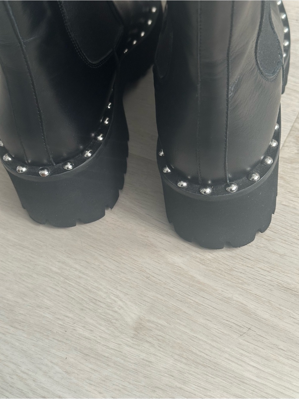 Freda Salvador Bailey Black Studded Chelsea Rain Boot - Women 7.5 - Picture 15 of 16
